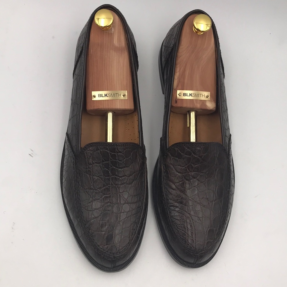 Giorgio's of Palm Beach Brown Crocodile Slip on Loafer